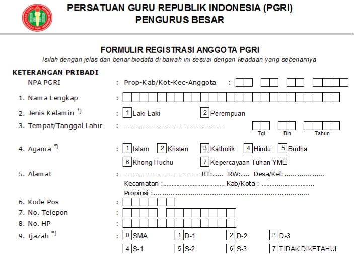 Pendaftaran PGRI Buleleng - Persatuan Guru Republik Indonesia Cabang Buleleng